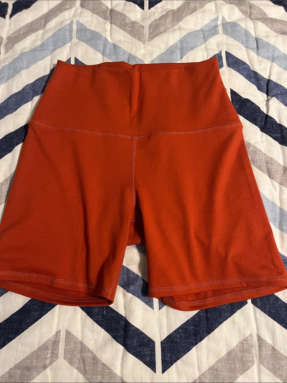 Kyodan Rust-Red High Waist Bike Shorts